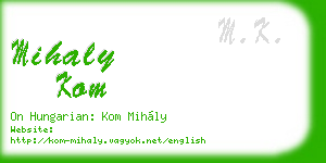 mihaly kom business card